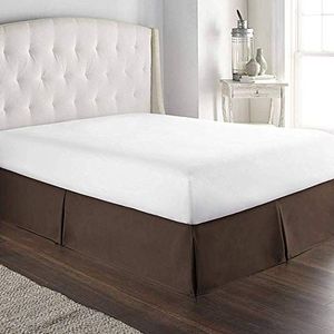 Bedrok Classic Bed Rok, Tailored Polyester effen kleur Non-slip Wrinkle Easy Care Hotel Bed Rok-white-120x200 + 38cm Bedrok (Color : Brown, Size : 180x200+38cm)