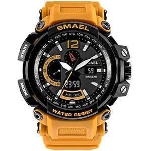 MESSELE MILITAIRE HORKES, Sports Outdoor Quartz Digital Watch, met alarmdatum LED Multifunctionele horloges voor mannen 5 atm waterdicht, elektronische horloges,Oranje