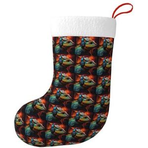 MGGAklp Kameleon Luisteren Muziek Print Kerst Kousen Snoep Zakken Voor Familie Vakantie Party Kerstboom Decoraties