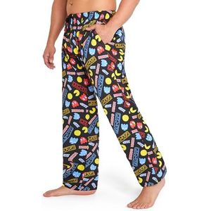 Pac-Man pyjamabroek voor heren, comfortabele katoenen pyjama, loungewear broek met zakken - geschenken voor hem, Meerkleurig, M
