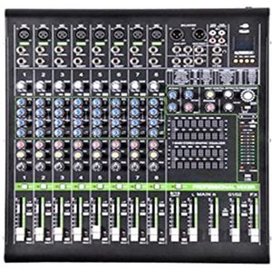 Audio DJ-mixer 12/8-kanaals 16DSP 7-traps egalisatie USB Bluetooth-mixer Dj-console for opname van conferentieprestaties Podcast-apparatuur (Color : Nero, Size : 8 Channel Mixer)