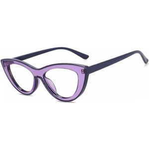 Nepbrillen, Unisex Cat Eye Bril Multicolor(Dark Blue)
