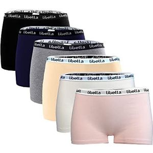Libella® Damesslips, boxershorts, set van 6 stuks, hipster onderbroek, set katoenen ondergoed 3407, meerkleurig C, L