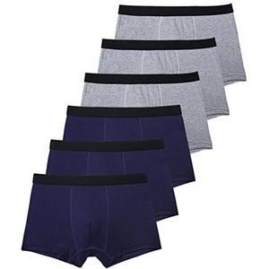 Boxershort voor Herenondergoed 6 stks/set Zwarte Boxer Ondergoed Mannen Boxers Bamboe Heren Ondergoed Mannen Slipje Shorts Ademend Sexy Elastische Onderbroek Man Gesorteerde kleuren (Color : Sky Blue