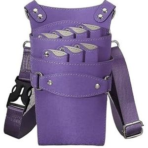 Kapperstas, gereedschapstas, PU-leer, riemtas, schoudertas voor kappers, kappersset, hondenkapperstas (paars)
