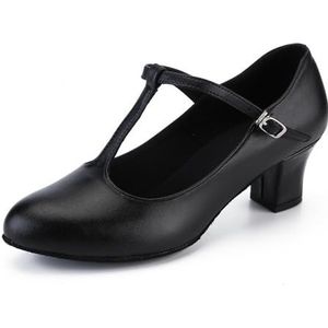 YKXLM Karakter Dansschoenen Vrouwen/Dames/Meisjes/Kinderen Lage Hak Uitvoering Oefen Dansschoenen,727-5CM Heel,Zwart,EU 40.5