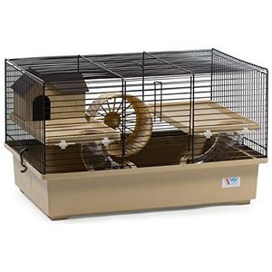 Decorwelt Hamsterstokken, beige, buitenmaten, 49 x 32,5 x 29 cm, knaagkooi, hamster, plastic kleine dieren, kooi met accessoires
