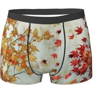 DEXNEL Heren ondergoed boxerslips zacht ademend ondergoed 1pack, gouden bladeren, Zwart, XXL