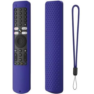 Siliconen hoesje met afstandsbediening, antislip beschermhoes, valbestendig, beschermende skin sleeve met anti-verloren lanyard voor Xiaomi XMRM-ML (Midnight Blue)