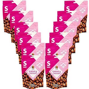 SWEET-SWITCH® - 12 x 100 g - Amandelen in Chocolade - Snoep - Bonbons - Amandel - Suikerarm - KETO