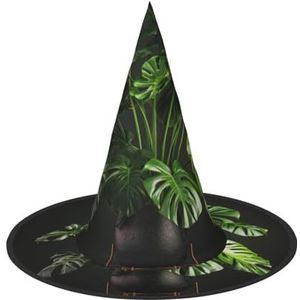 ENVEED Monstera Deliciosa Bananenpalm-kostuum, Halloween-hoed, spookachtige Halloween-kostuumhoed, unieke heksenhoed voor griezelige feesten