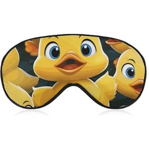 Schattig slaapmasker met eend, licht blokkerend oogmasker, comfortabel en zacht, oogbedekking met elastiek, geschikt voor mannen en vrouwen, geschikt voor reizen en slapen