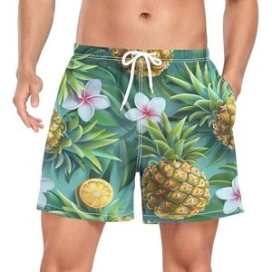 Niigeu Naadloze Tropische Ananasfruit Zwembroek voor mannen Zwembroek Sneldrogend met Zakken, Leuke mode, XXL