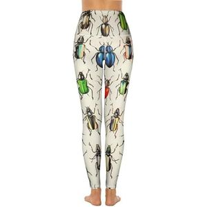 Kleurrijke insecten vrouwen hoge taille yoga broek met zakken workout running leggings voor vrouwen