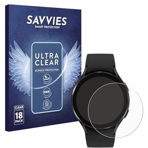 Savvies 18x Schermbeschermer voor Samsung Galaxy Watch 4 (44mm) Screen Protector Ultra Transparant
