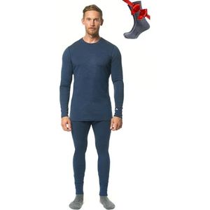 Merino.tech Merinowollen basislaag heren set, Merino thermisch ondergoed heren, boven- en onderkant, licht-, middel- of zwaargewicht., M