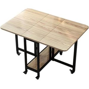 Intrekbare Opklapbare Eettafel, Oprolbare Klaptafel Met Open Planken En Wielen For Werken, Studeren En Dineren In De Keukenslaapkamer (Color : Color 2, Size : 120x80x75CM)