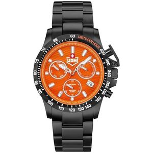 JDM Military Charlie II horloge chronograaf analoog kwarts JDM-WG017 roestvrij staal, zwart/zwart/oranje - Jdm-wg017-04