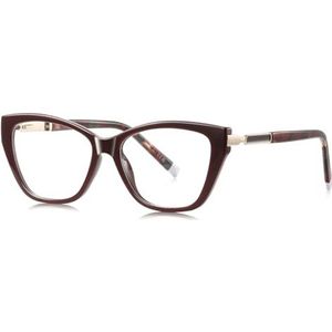 moomoobird Cat Eye Bril voor Vrouwen TR90 Frame Mode Bril Frame Vrouwelijke Trendy Bril, Rood met helder