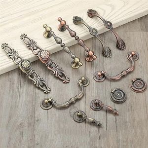 LIANKUOD Antieke meubels kast dressoir hardware kast brons zinklegering keuken handvat lade trekt kastknoppen en handgrepen 1 stuk (kleur: 180-96 brons)