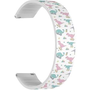 Solo Loop band compatibel met Garmin Forerunner 165/165 Music, Forerunner 35/45/45S (schattige dinosaurusprint kinderen), snelsluiting, 20 mm rekbare siliconen band, accessoire, Siliconen, Geen