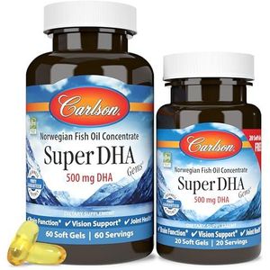 Carlson Labs - Super DHA Gems - Vetzuren - 500 mg - 80 Capsules