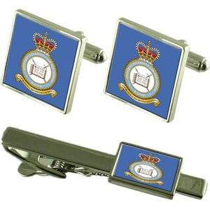 Royal Air Force Oxford University Air Squadron Manchetknopen Tie Clip Bijpassende Set, Eén maat, Messing, Geen edelsteen