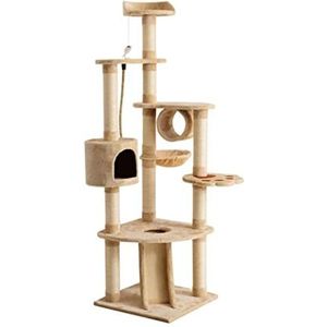 Kattenboom Huisjes Kat Klimboom Multi-Level Krabpaal Condo Kattentoren Met Bungelende Muizen Speelgoed, Ladders, Krabpalen Gezellige Krabpaal