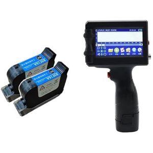 Handheld inkjetprinter, Intelligente hand-held inkjetprinter Meertalig schakelende inktcartridge codeert niet 12,7 mm karton plastic,Kantoorprinter(Two ink cartridges)