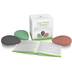 Konjac Spons in set van 3 - van Xemeda Cosmetics, perfect voor de dagelijkse gezichtsreiniging en ideaal voor een zachte, zachte gezichtspeeling, milieuvriendelijk en duurzaam