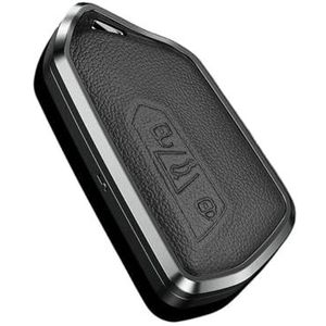 Autosleutel beschermhoes Metalen Lederen Autosleutel Case Cover Shell Voor Golf 8 MK8 ID-4 ID-6 Voor Octavia A8 Voor Leon FR MK4 Voor Sleutel Shell(Schwarz)