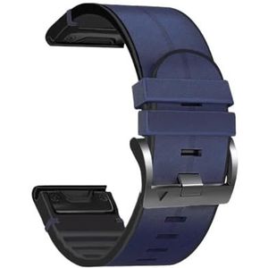 22mm 26mm QuickFit Armband Strap fit for Garmin Fenix ​​6X 6 Pro 7X 7 5 5X Plus 935 945 965 Mk2i Mk2 Lederen Siliconen Smart Horlogeband(Blue 2,22mm For Fenix 6 6 Pro)