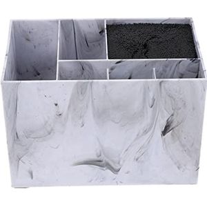 6-compartimenten salonschaarhouder, schaarkam, clips, haarstylingtools, organizer, houder, koffer - marmer
