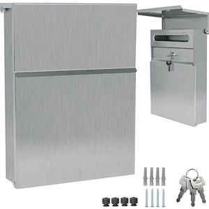 ALSTEN TECH - Wandbrievenbus - Roestvrij Staal V2A - Mini 30x23 cm