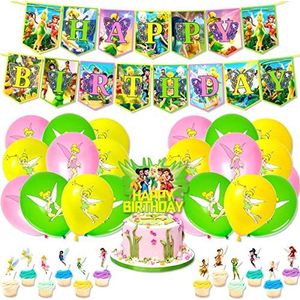 Fairy Tinkerbell Happy Birthday-ballonnenset latex ballonnen feestdecoratieset