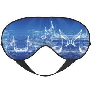 Blauwe muzikale noot afdrukken veelzijdige rust helper, zacht slaap oogmasker dubbelzijdig voor yoga, kamperen, zacht slaap oogmasker