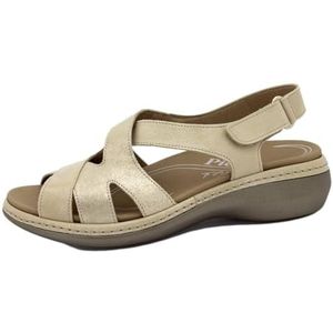 PieSanto - 240813 sandalen, uitneembare binnenzool, lakleer, beige, voor dames, Beige 36439, 40 EU