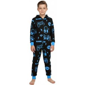 A2Z Onesie, eendelig kinderpyjama, slaappakje, outfit voor spel, tijd voor meisjes, jongens, Blauw, 7-8 Jaren