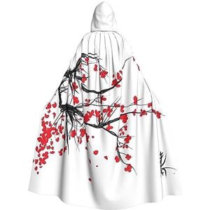 Japanse kersenboom capuchon mantel unisex volledige lengte mantel cape Halloween kerst mantel cosplay kostuums feest cape