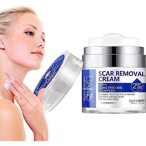 Littekenverwijderingscrème, littekenverwijderaar, behandelingsboter, huidreparatiecrème voor nieuwe en oude littekens - herstelt effectief gezichtshuid,snijwonden,striae, chirurgische littekens (50ML)