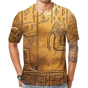 Oude Egypte Mythologie Carving Muurschildering Heren Korte Mouw Grafisch T-shirt Ronde hals Print Casual Tee Tops 4XL