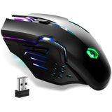 EMPIRE GAMING - RF903 Draadloze oplaadbare gamingmuis 2,4 GHz - RGB LED-achtergrondverlichting - Ergonomisch - 4800 DPI 500Hz - PS4, PS5, Xbox One/Series, PC en Mac - Zwart