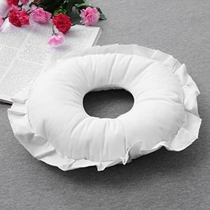 SPA-massagekussen, polyester gezicht relax salonverzorging uitgehold kussen dutje rustkussen met ademhalingsgat (wit)