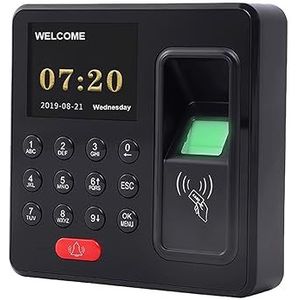 Inklokken in Machine, Mini Biometrische Vingerafdruk 125 Khz RFID Toegangscontrole Toetsenbord USB Tijdregistratie Klok Recorder Machine 1000 Gebruiker Kantoorponsklok(Color:ZXE86)