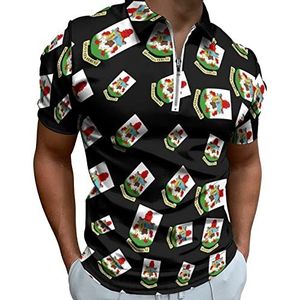 Wapen van Bermuda Half Zip-up Polo Shirts Voor Mannen Slim Fit Korte Mouw T-shirt Sneldrogende Golf Tops Tees 6XL