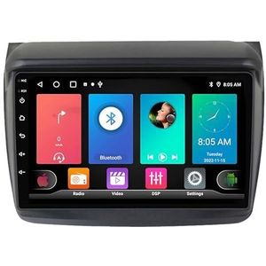 Android 14 2 Din Autoradio voor Mitsubishi Pajero Sport 2 L200 2008-2016 - Steun Carplay Android Auto DSP-9"" Touchscreen Auto Stereo Met Stuurwielbediening WIFI 4G Bluetooth Split-Screen(P2 WIFI 4-Cor
