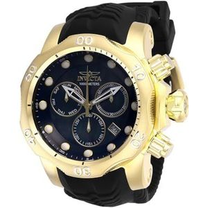 Invicta Heren Analoge Japanse Quartz Horloge met Siliconen Band 29761, Zwart, riem