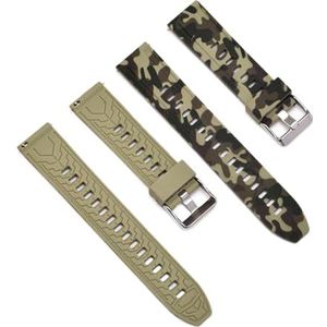 Chlikeyi Horlogeband Camouflage rubberen band Quick Release oren 18-24mm, 22 mm, Rubber