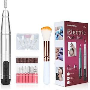 Nagel Boor, Draadloze elektrische nagelboor, oplaadbare nagelboor, draagbare nagelboormachinekit for manicure-pedicure Professioneel Nagelgereedschap ( Color : Sliver kit )