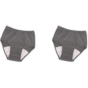 2 Set van Zachte Mannen Incontinentie Ondergoed Urine voor Slapen Lange Tijd Rijden Volwassen Donkergrijs L, L 150CC